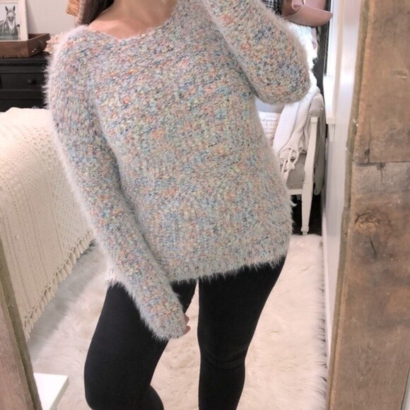 easel Sweaters - Easel small/medium fuzzy multicolor knit sweater